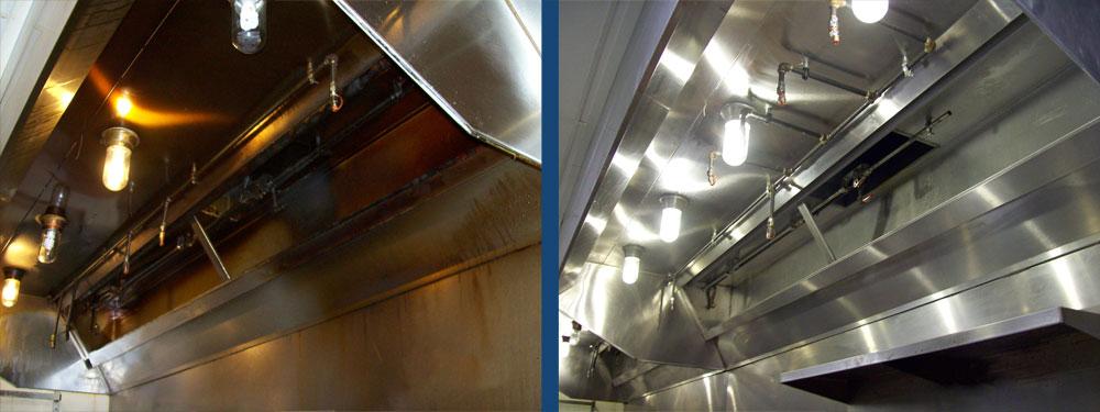 Clean stainless-steel canopy interior